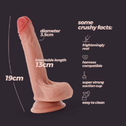 Inviktus - Vloeibare Silicoen Dildo - 7 / 19 cm - Vleeskleur