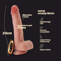 Inviktus Vibe - Vloeibare Siliconen Duwende Draaivibrator met Verwarming - 9 / 23 cm - Vleeskleur
