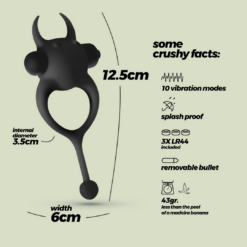 Daemon - Vibrerende Cockring - Zwart