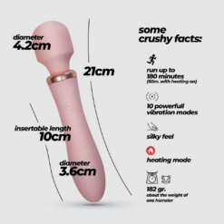 Jinx - Dual Wand Massager met Verwarmingsmodus - Rosé Wijn