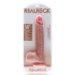 Extra Large Dildo met Ballen 35.5 cm - Flesh