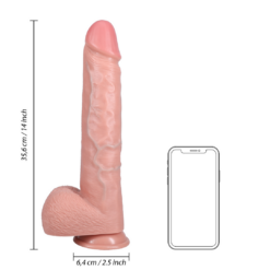 Extra Large Dildo met Ballen 35.5 cm - Flesh