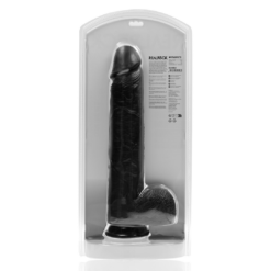 Extra Large Dildo met Ballen 38 cm - Zwart
