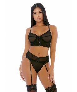 Forplay - Get The Hook Lingerie Set - Zwart