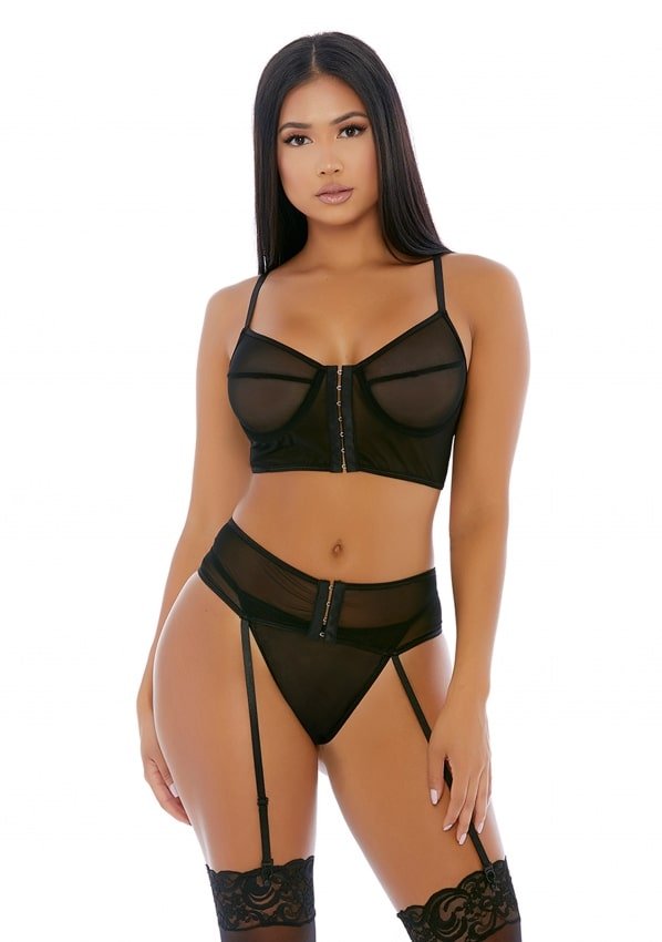 Forplay - Get The Hook Lingerie Set - Zwart