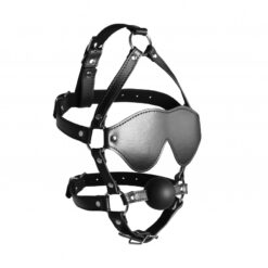 Geblinddoekt Hoofdharnas met Stevige Ball Gag