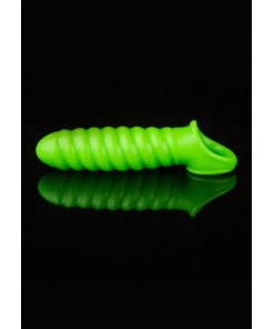 Glow in the Dark Dikke penis sleeve met ribbels