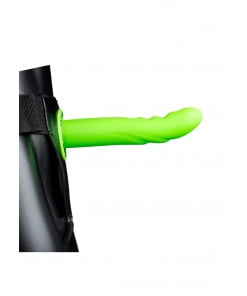 Glow in the Dark - Holle Strap-on dildo met ribbels