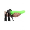 Glow in the Dark - Holle Strap-on dildo met ribbels