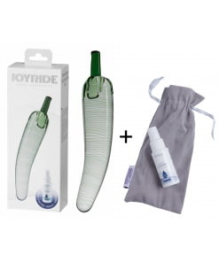 Joyride - Glazen dildo met groene accenten - GlassiX Set 06