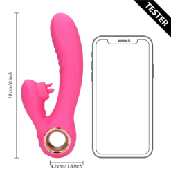Tongue Flickering en Heating Rabbit Vibrator - Exuberant Pink - Tester