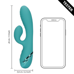 Opblaasbare Konijn Vibrator - Pauw Blauw - Tester