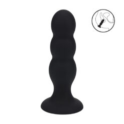 Tri Rattle Liquid Silicone Anale Plug - L - Zwart