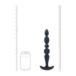 Multi Textured Silicone Flared Anale Probe - Zwart