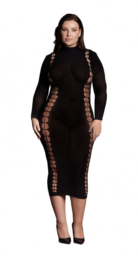 Lange zwarte jurk met Col