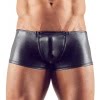 Latex look herenboxer met ritsen - Zwart