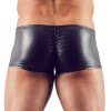 Latex look herenboxer met ritsen - Zwart