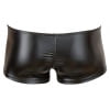 Latex look herenboxer met ritsen - Zwart