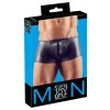 Latex look herenboxer met ritsen - Zwart