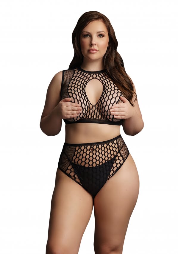 Le Desir - Duo Net Key-Hole Bh Set - One Size Plus Size