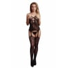 Le Desir - Jarretel Strass Bodystocking - Zwart