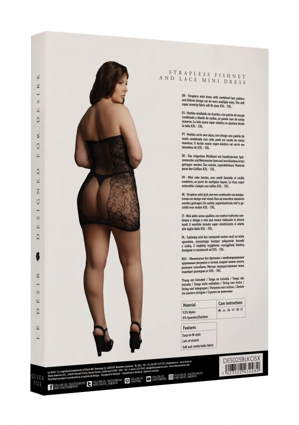 Le Desir - Strapless Mini Jurkje - Zwart One Size Plus Size