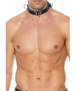 Lederen Bondage Collar Zwart