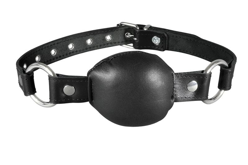 Lederen Silence gag - Zwart