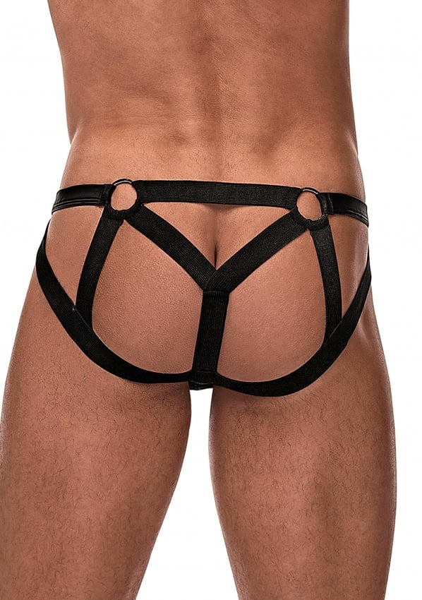 Male Power – Strappy Ring Jock - Zwart