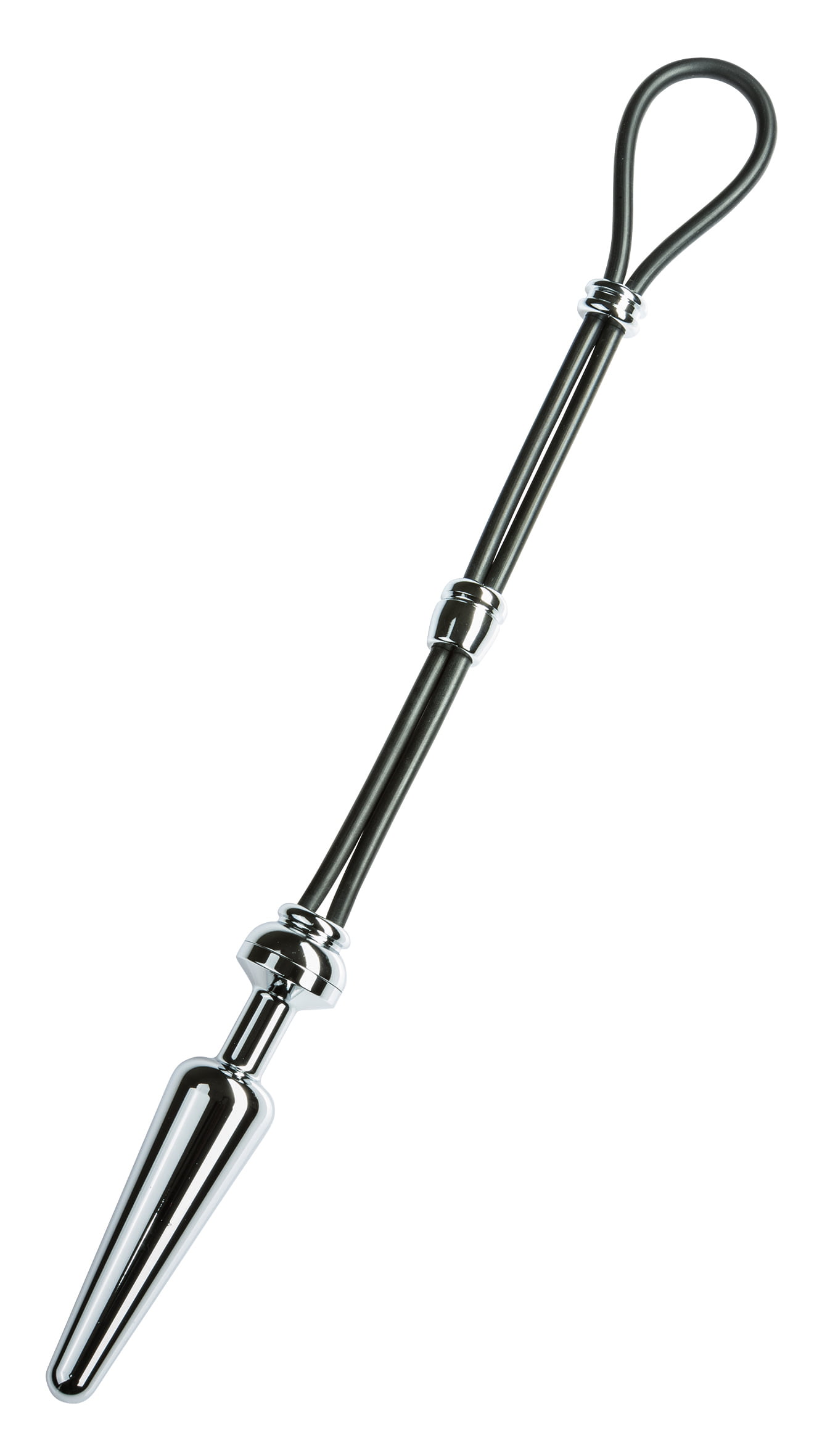 Cock-Grip Aluminium Medium Butt plug met cockring