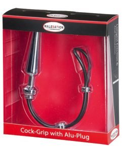 Malesation - Cock-Grip Aluminium Medium Butt plug met cockring - Chroom