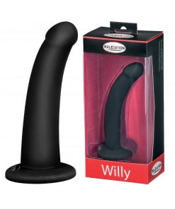 Malesation - Gladde Dildo Willy 15.5 cm - Zwart