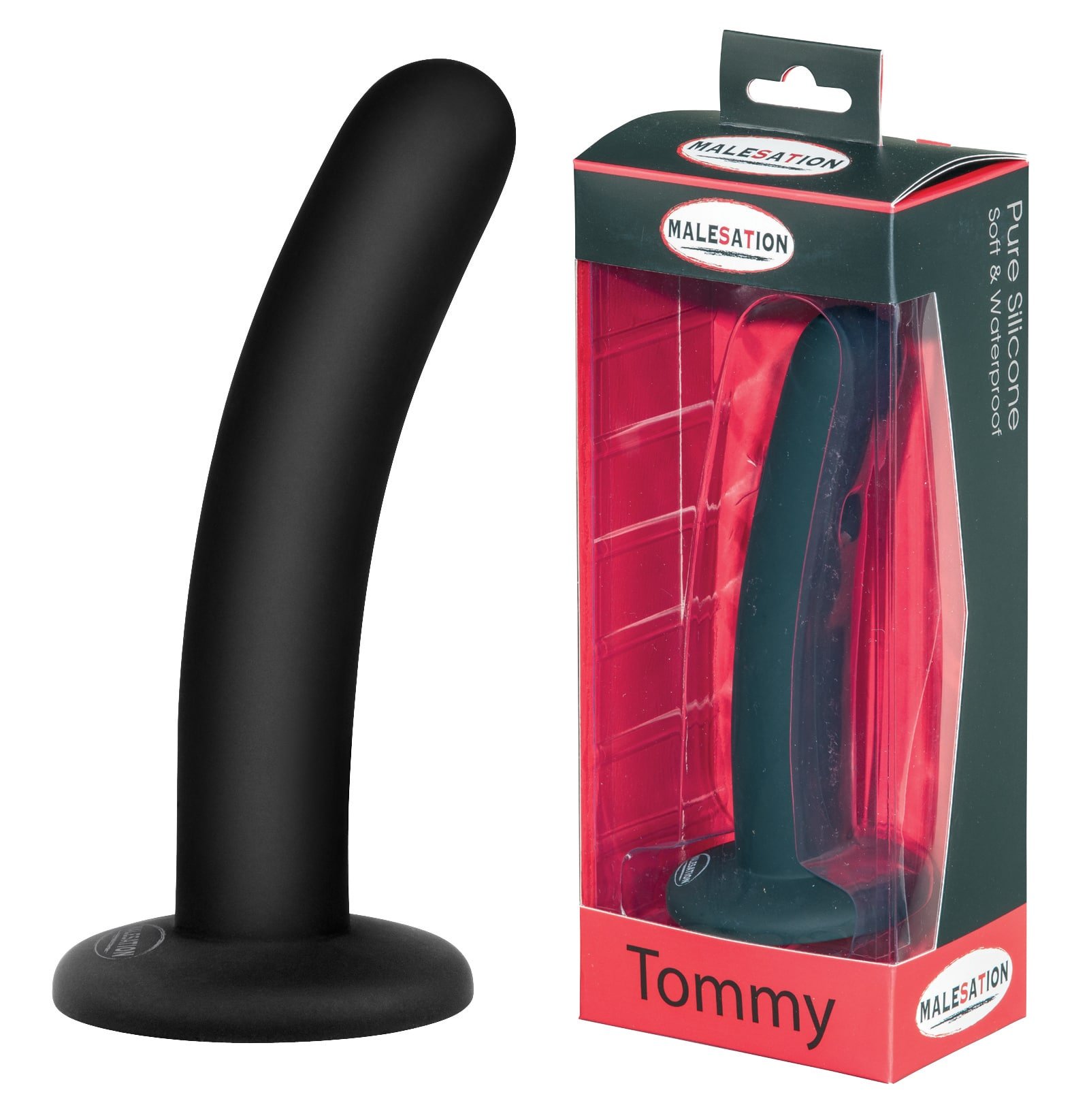 Malesation – Gladde P-spot Dildo Tommy 15.5 cm – Zwart