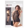 Mandy Mystery Line - Doorschijnende babydoll met halter - Zwart