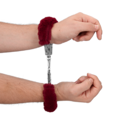 Metalen Handboeien Fluffy - Rood