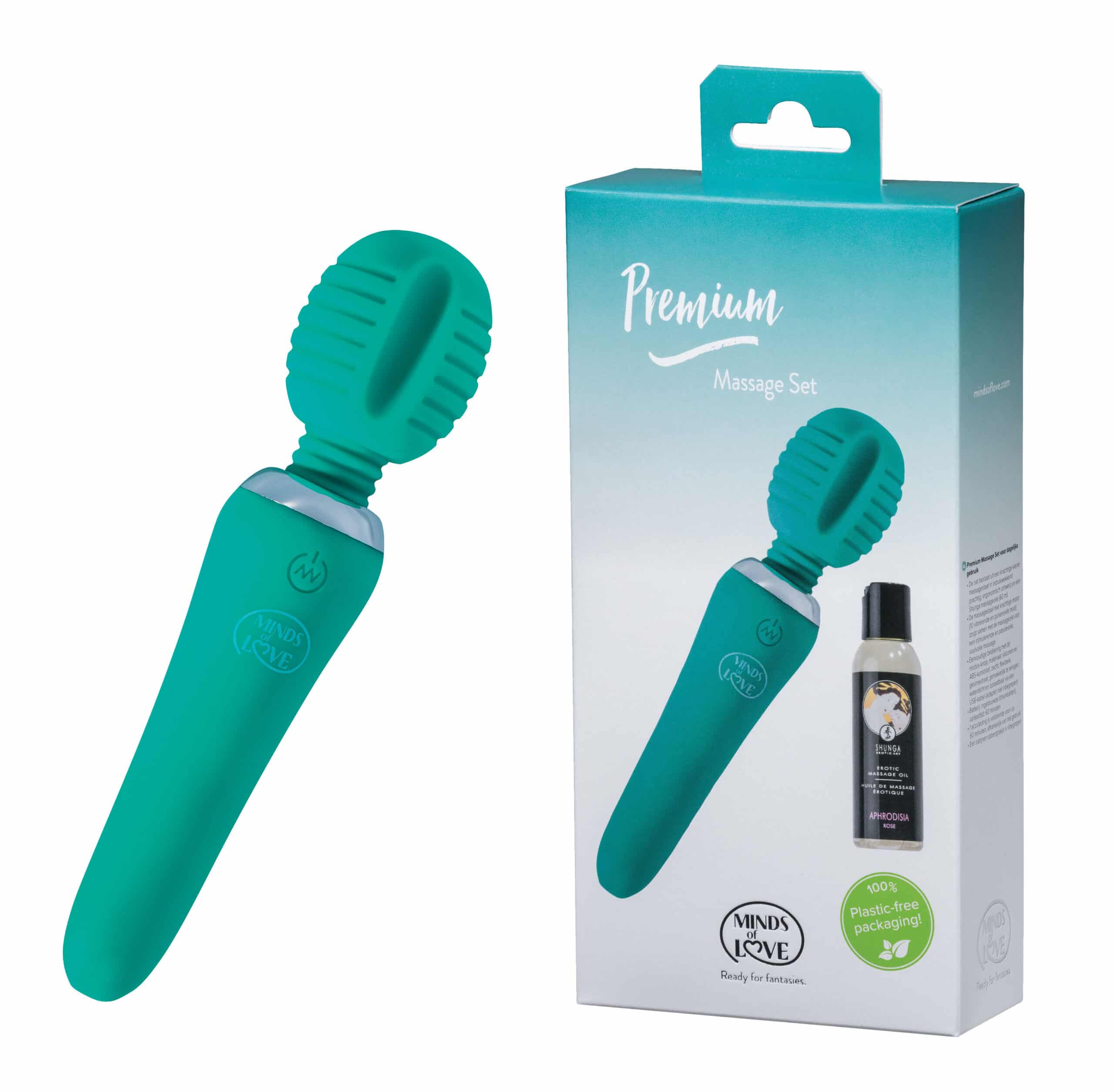 Minds of Love - Premium Pocket Wand Vibrator - Mint Groen
