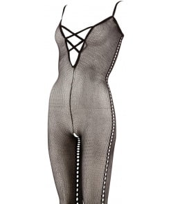 Net catsuit in het zwart