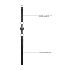 Ademend Ball Gag met diamanten gestikte straps