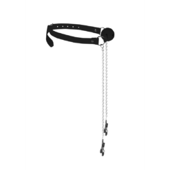 Ademend Ball Gag met Tepelklemmen