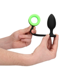 Buttplug met Cockring - Glow in the Dark