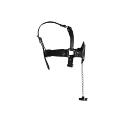 Open Mouth Gag Hoofdharnas met Plug Stopper - Zwart