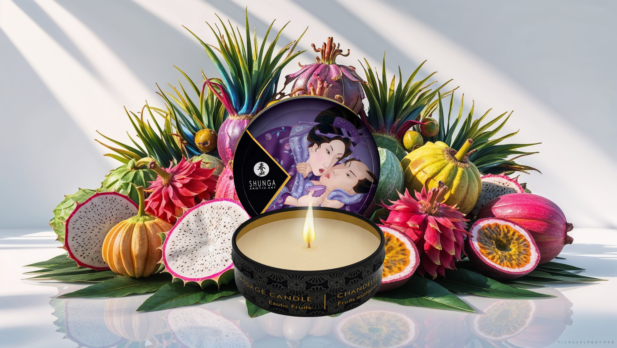 Shunga massagekaars met exotisch fruit geur
