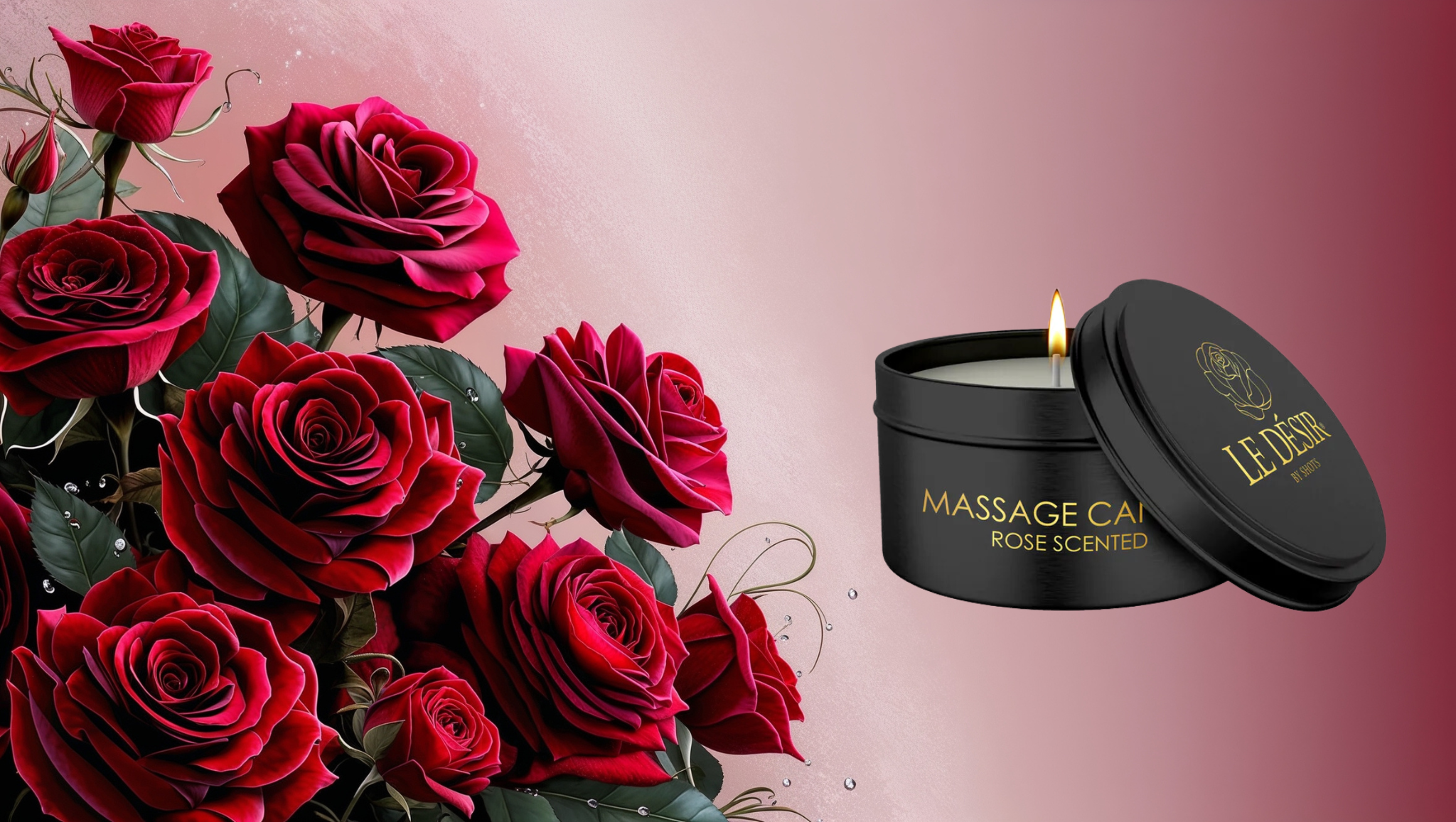 Le Désir massagekaars met rozengeur