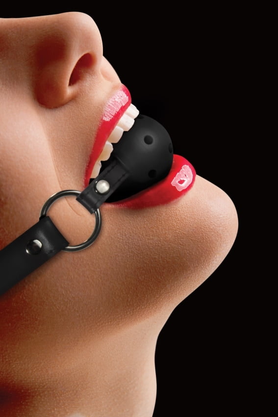 Ouch Ball Gag met Gaten – Zwart