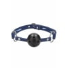 Ouch Ball Gag met gaatjes - Met Ruwe Denim Bandjes - Blauw