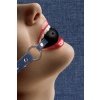 Ouch Ball Gag met gaatjes - Met Ruwe Denim Bandjes - Blauw