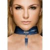 Ouch Denim Collar met riem - ruw denim stijl - Blauw