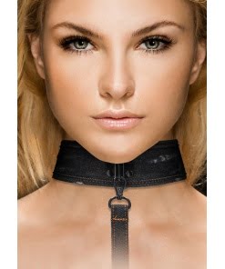 Ouch Denim Collar met riem - ruw denim stijl - zwart