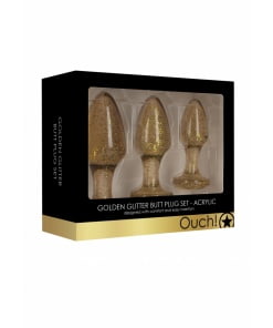 Ouch Gladde Acryl Buttplug set - Goud