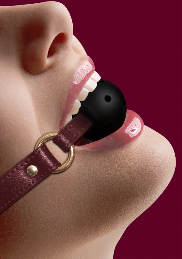 Ouch Halo - Ballgag met gaten - Burgundy